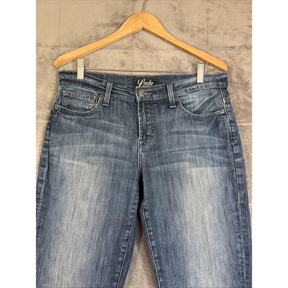 LUCKY BRAND Jeans Womens 10/30 Neopolitan Easy Rider Blue Denim Straight 30" Leg - Picture 3 of 14